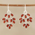 Garnet dangle earrings, 'Glittering Autumn' - Marquise Garnet Dangle Earrings Crafted in India thumbail