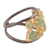 Gold accented aventurine band ring, 'Sparkling Flair' - Gold Accented Aventurine Band Ring from India (image 2c) thumbail