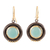 Gold accented chalcedony dangle earrings, 'Appealing Modernity' - Gold Accented Chalcedony Dangle Earrings from India thumbail