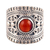 Onyx single-stone ring, 'Sunset Dome' - Red-Orange Onyx Single-Stone Ring from India