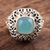 Chalcedony cocktail ring, 'Fascinating Princess' - Patterned Blue Chalcedony Cocktail Ring from India