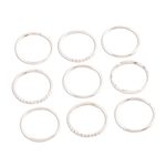 Sterling silver band rings, 'Friendship Patterns' (set of 9) - Sterling Silver Band Rings Crafted in India (Set of 9)