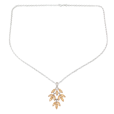 collar colgante citrino - Collar con colgante de marquesa y citrino elaborado en la India