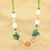 Quartz and agate beaded necklace, 'Forest Flair' - Quartz and Agate Beaded Long Necklace Crafted in India thumbail