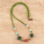 Quartz and agate beaded necklace, 'Forest Flair' - Quartz and Agate Beaded Long Necklace Crafted in India (image 2b) thumbail