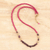 Garnet and quartz beaded long necklace, 'Boho Glamour' - Garnet and Quartz Beaded Long Necklace from India