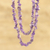 Amethyst beaded strand necklace, 'Elegant Color' - Amethyst Beaded Strand Necklace Crafted in India