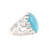 Chalcedony domed ring, 'Lustrous Coral' - Blue Chalcedony Cocktail Ring Crafted in India (image 2c) thumbail