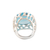 Chalcedony domed ring, 'Lustrous Coral' - Blue Chalcedony Cocktail Ring Crafted in India (image 2d) thumbail