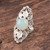 Chalcedony cocktail ring, 'Leafy Wreath' - Leaf Pattern Chalcedony Cocktail Ring from India (image 2) thumbail