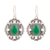 Onyx dangle earrings, 'Green Palace' - Green Onyx Oval Dangle Earrings from India