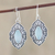 Chalcedony dangle earrings, 'Aqua Garden' - Blue Chalcedony Floral Dangle Earrings from India (image 2) thumbail