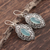 Chalcedony dangle earrings, 'Aqua Garden' - Blue Chalcedony Floral Dangle Earrings from India (image 2b) thumbail