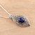 Lapis lazuli pendant necklace, 'Mughal Blue' - Patterned Lapis Lazuli Pendant Necklace from India (image 2b) thumbail
