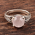 Rose quartz single-stone ring, 'Gleaming Pink' - Rose Quartz Single-Stone Ring Crafted in India (image 2b) thumbail