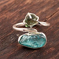 Apatite cocktail ring, 'Nugget Appeal'