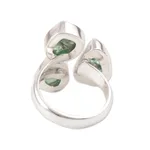 Apatite cocktail ring, 'Harmonious Wood' - Wrap-Style Apatite Nugget Cocktail Ring from India