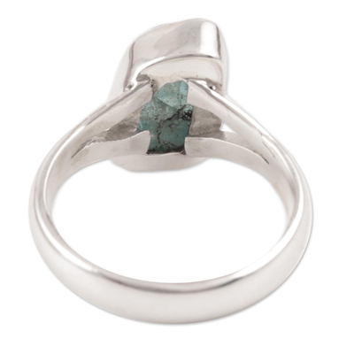 Apatite cocktail ring, 'Stylish Nugget' - Apatite Nugget Cocktail Ring Crafted in India