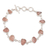 Rose quartz link bracelet, 'Beautiful Nuggets' - Rose Quartz Nugget Link Bracelet Crafted in India
