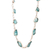 Apatite link necklace, 'Sea Nuggets' - Apatite Nugget Link Necklace Crafted in India