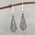Sterling silver dangle earrings, 'Swirling Blades' - Swirl Pattern Sterling Silver Dangle Earrings from India (image 2) thumbail