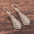 Sterling silver dangle earrings, 'Swirling Blades' - Swirl Pattern Sterling Silver Dangle Earrings from India (image 2b) thumbail
