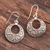 Sterling silver dangle earrings, 'Swirling Loops' - Swirl Pattern Sterling Silver Loop Dangle Earrings (image 2b) thumbail