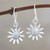 Sterling silver dangle earrings, 'Sunflower Glitter' - Sterling Silver Sunflower Dangle Earrings from India (image 2) thumbail