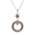 Garnet pendant necklace, 'Egyptian Appeal' - Round Pattern Garnet Pendant Necklace from India thumbail