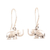 Sterling silver dangle earrings, 'Excited Elephants' - Sterling Silver Elephant Dangle Earrings Crafted in India thumbail