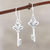 Sterling silver dangle earrings, 'Powerful Keys' - Sterling Silver Key Dangle Earrings from India (image 2) thumbail