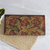 Leather wallet, 'Floating Blossoms' - Floral Pattern Leather Wallet Crafted in India