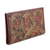 Leather wallet, 'Floating Blossoms' - Floral Pattern Leather Wallet Crafted in India