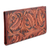 Leather wallet, 'Heavenly Vines' - Patterned Vine Motif leather Wallet in Nutmeg from India