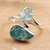 Apatite wrap ring, 'Nuggets' - Blue Apatite Wrap Ring Crafted in India thumbail