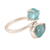 Apatite wrap ring, 'Nuggets' - Blue Apatite Wrap Ring Crafted in India (image 2c) thumbail