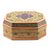 Dekorativer Holzkasten, 'Persische Blume'. - Handbemalter Blumenkasten aus Holz mit Samteinlage