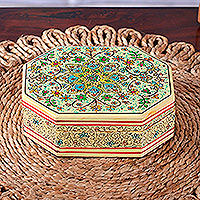Decorative wood box, 'Persian Grandeur' - Handcrafted Wood and Papier Mache Box from India