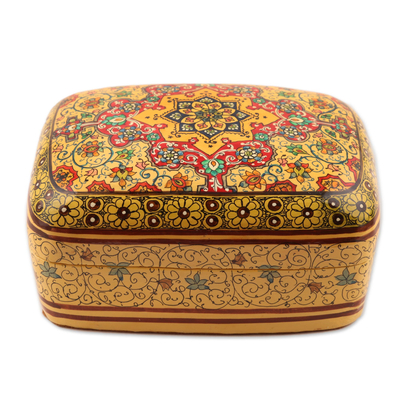 Decorative wood box, 'Persian Star' - Hand Painted Small Wood Decorative Box