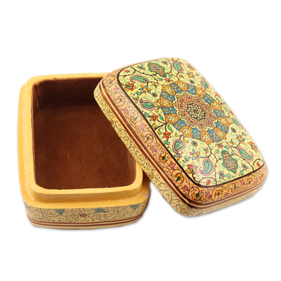 Decorative wood box, 'Persian Crown' - Unique Hand Crafted Decorative Small Wooden Box