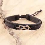 Diamond and sterling silver wristband bracelet, 'Infinity Sparkle' - Diamond and Sterling Silver Infinity Wristband Bracelet