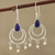Lapis lazuli and cultured pearl dangle earrings, 'Royal Aesthetic' - Lapis Lazuli and Cultured Pearl Dangle Earrings from India (image 2) thumbail