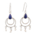 Lapis lazuli and cultured pearl dangle earrings, 'Royal Aesthetic' - Lapis Lazuli and Cultured Pearl Dangle Earrings from India thumbail