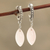 Chalcedony dangle earrings, 'Soft Delight' - Pink Chalcedony Half-Hoop Dangle Earrings from India (image 2) thumbail