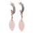Chalcedony dangle earrings, 'Soft Delight' - Pink Chalcedony Half-Hoop Dangle Earrings from India thumbail