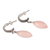 Chalcedony dangle earrings, 'Soft Delight' - Pink Chalcedony Half-Hoop Dangle Earrings from India (image 2c) thumbail