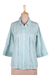 Embroidered cotton blouse, 'Elegant in Mint' - Feminine All Cotton Mint Green Blouse from India (image 2a) thumbail