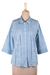 Embroidered cotton blouse, 'Elegant in Sky Blue' - Artisan Designed Sky Blue Embroidered Cotton Blouse (image 2a) thumbail