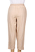 Cotton cropped pants, 'Paisley Days' - All Cotton Embroidered Cropped Pants with Drawstring Waist (image 2b) thumbail
