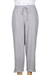 Cotton cropped pants, 'Paisley Greys' - Grey Indian Cotton Cropped Pants with Embroidered Detail (image 2a) thumbail